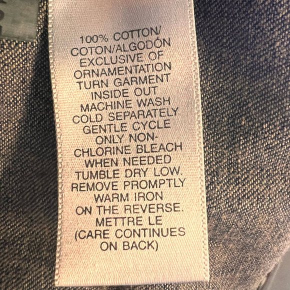 Susan Bristol women's size 2X denim button down top, embroidered. #1849 - Picture 8 of 8